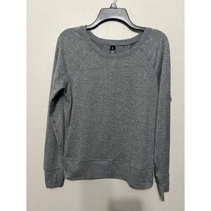 Yogalicious Gray Open‎ Back Long Sleeve Active Tee Gym Workout Yoga Lounge S